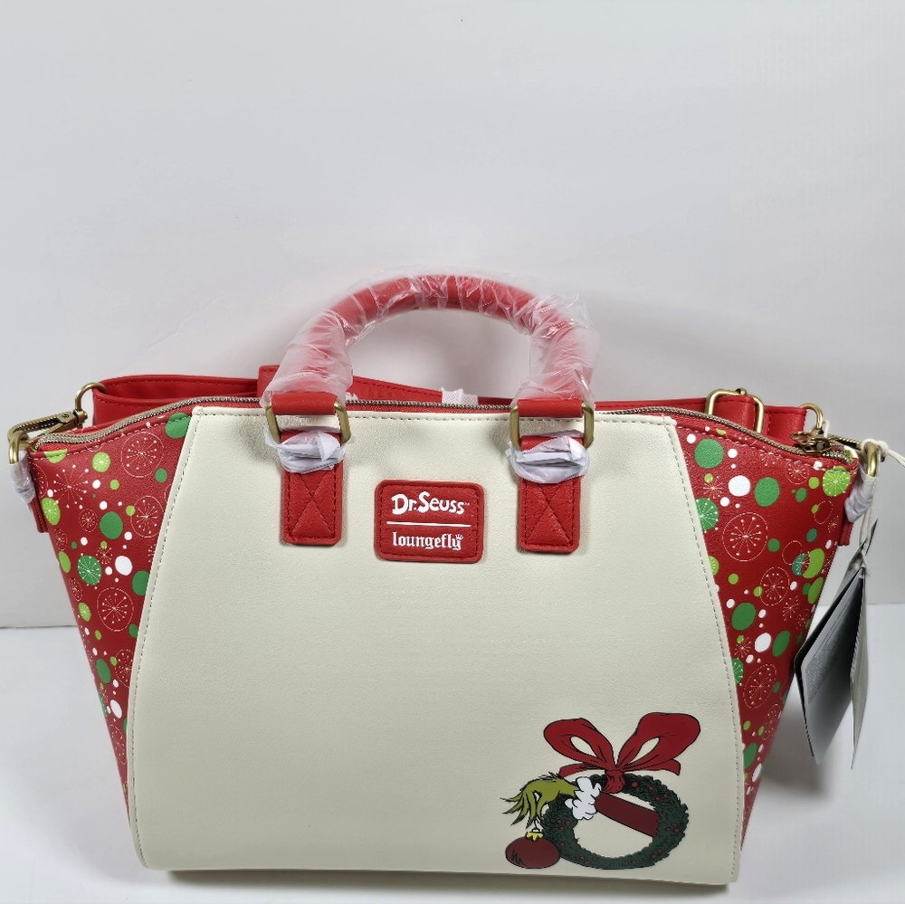 Loungefly Grinch Christmas Satchel Purse NWT Hot Topic Exclusive - Picture 2 of 7